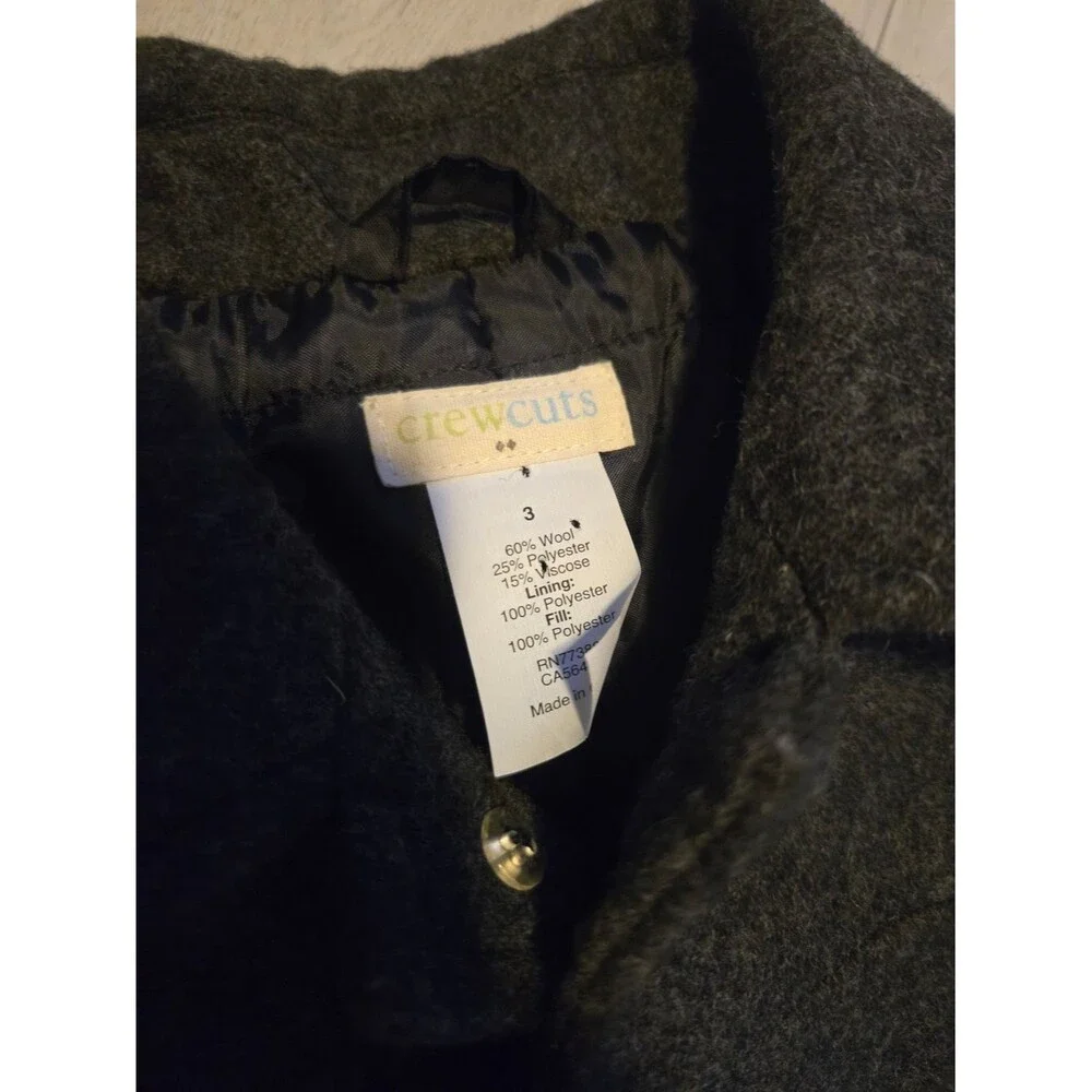 Crewcuts By J CrewCharcoal Gray Wool-Blend Peacoat for Kids